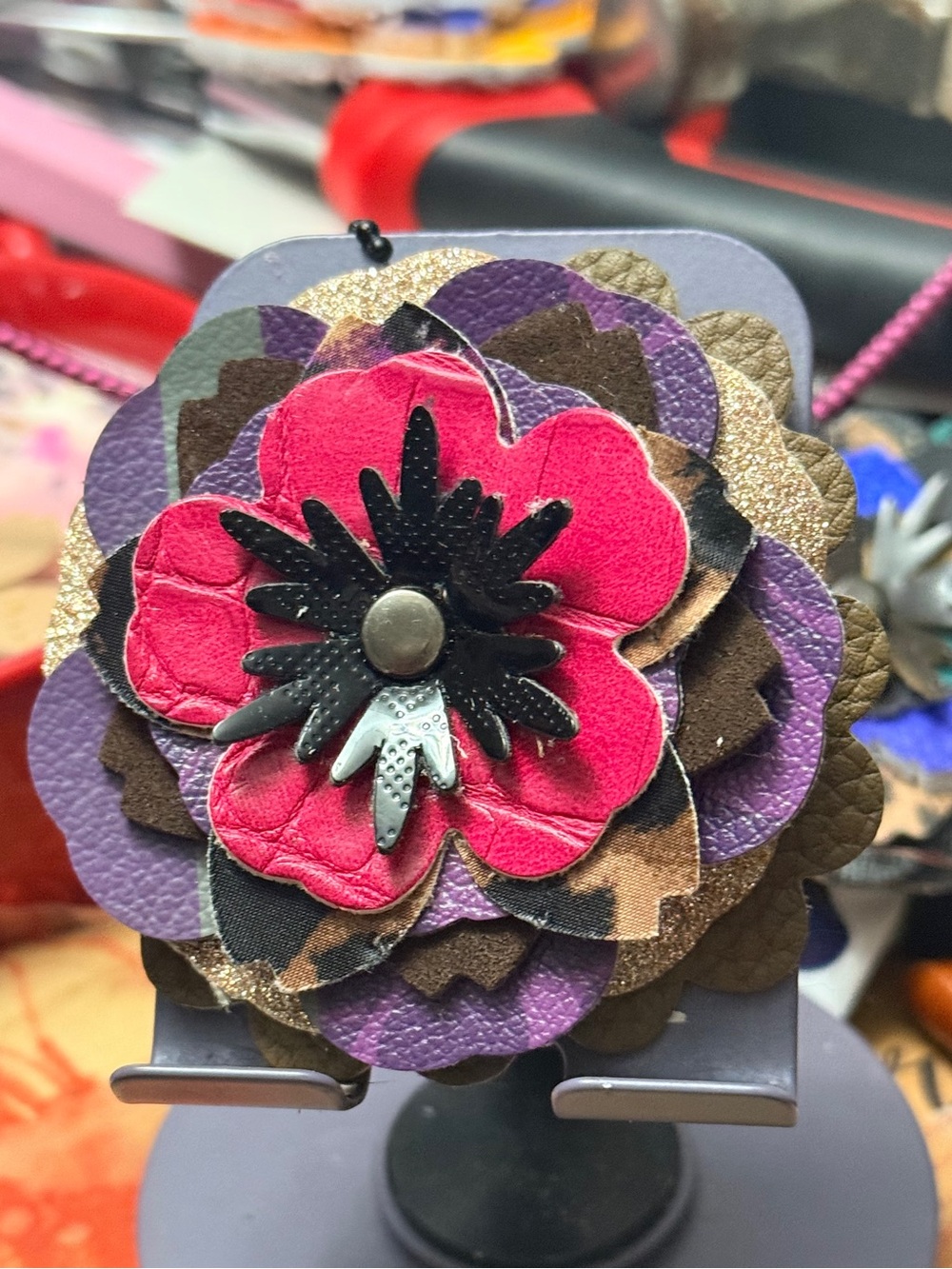 Handmade Floral Bag Charm - Picture 2 of 3